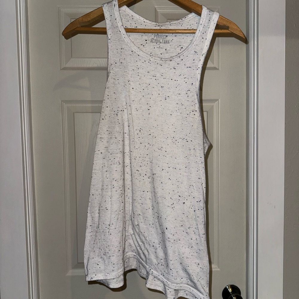 6/$15 Speckled White Tank Top